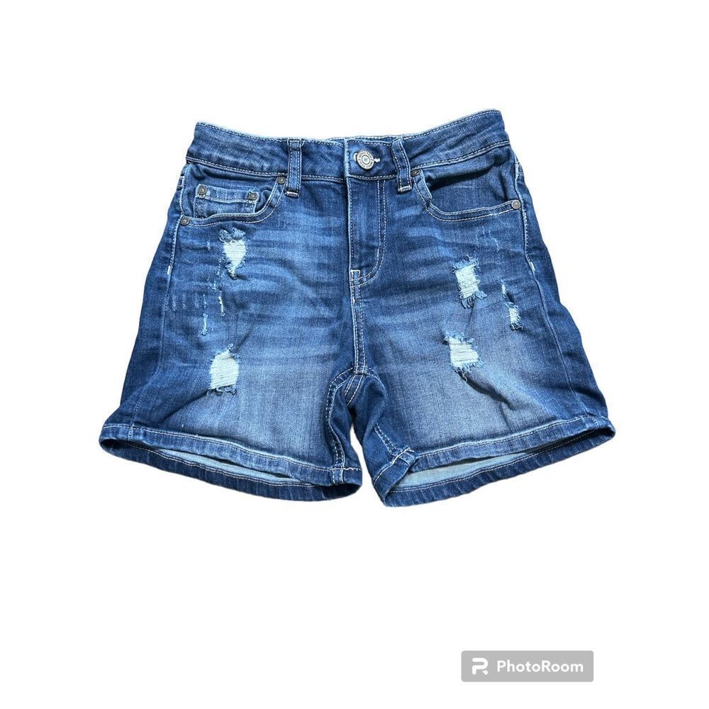 Womens Indigo rein blue denim distressed shorts sz 3